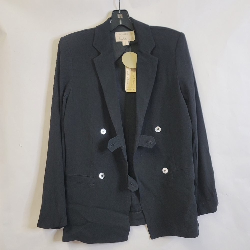 Nicole Miller Artelier Double Breasted Blazer with mother of pearl buttons